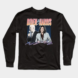 Joe Biden And Kamala Harris / Retro Style Fan Design Long Sleeve T-Shirt